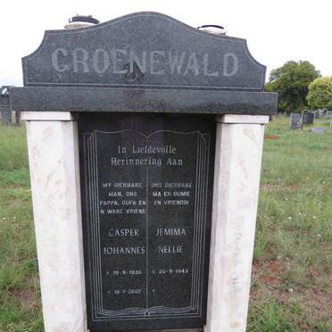 GROENEWALD Casper Johannes 1936-2007 & Jemima Nellie 1943-