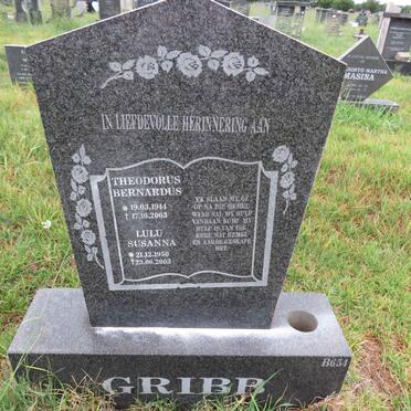 GRIBB Theodorus Bernardus 1944-2003 & Lulu Susanna 1950-2003
