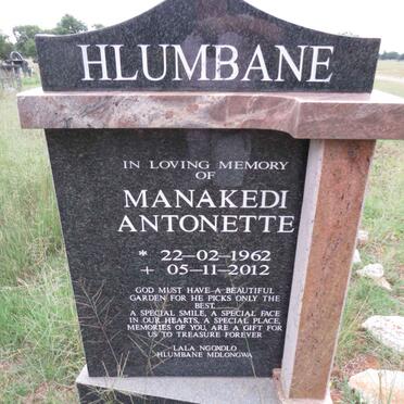 HLUMBANE Manakedi Antonette 1962-2012
