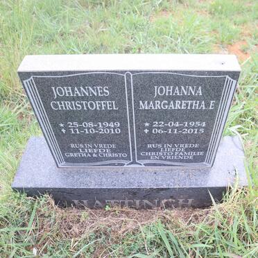 HATTINGH Johannes Christoffel 1949-2010 & Johanna Margaretha E. 1954-2015