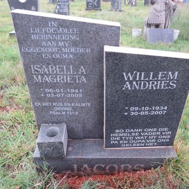 JACOBS Willem Andries 1934-2007 & Isabella Magrieta 1941-2005