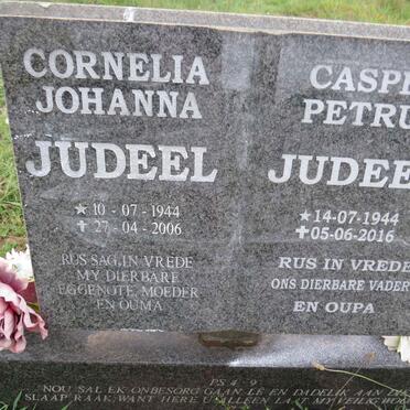 JUDEEL Casper Petrus 1944-2016 & Cornelia Johanna 1944-2006