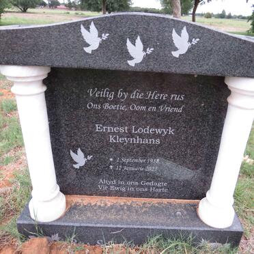 KLEYNHANS Ernest Lodewyk 1958-2022