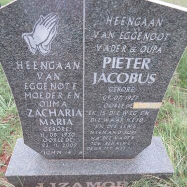 LIZAMORE Pieter Jacobus 1927-2012  & Zacharia Maria 1930-2009