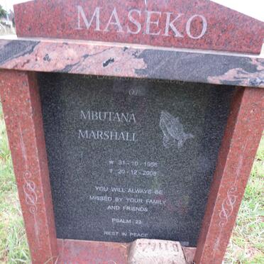 MASEKO Mbutana Marshall 1956-2008