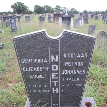 NOETH Nicolaas Petrus Johannes 1932- & Gertruida Elizabeth 1931-2004