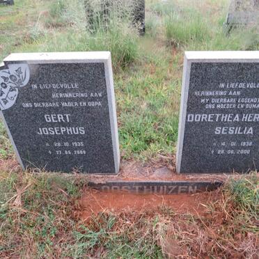 OOSTHUIZEN Gert Josephus 1935-2009 & Dorethea Hermina Sesilia 1938-2000