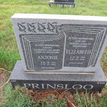 PRINSLOO Antonie 1917-2003 & Elizabeth 1924-2019