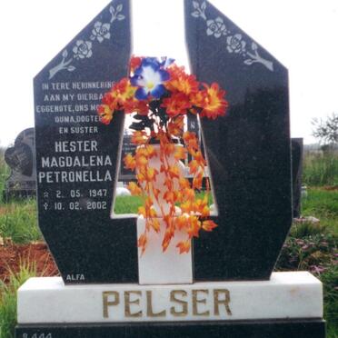 PELSER Hester Magdalena Petronella nee HAMMOND 1947-2002
