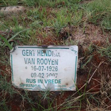 ROOYEN Gert Hendrik, van 1926-2007