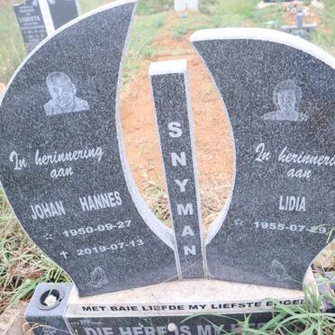 SNYMAN Johan Hannes 1950-2019 & Lidia 1955-