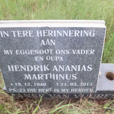 VUUREN Hendrik Ananias Marthinus, Janse van 1940-2013