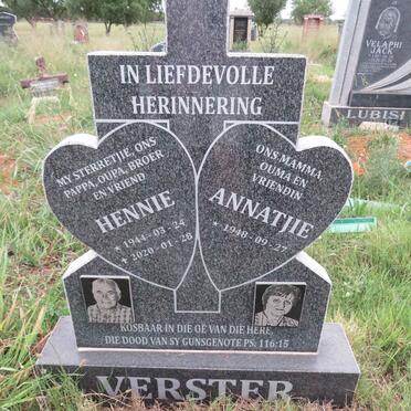 VERSTER Hennie 1944-2020 & Annatjie 1948-