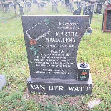 WATT Martha Magdalena, van der 1928-2008