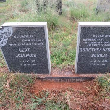 OOSTHUIZEN Gert Josephus 1935-2009 & Dorethea Hermina Sesilia 1938-2000