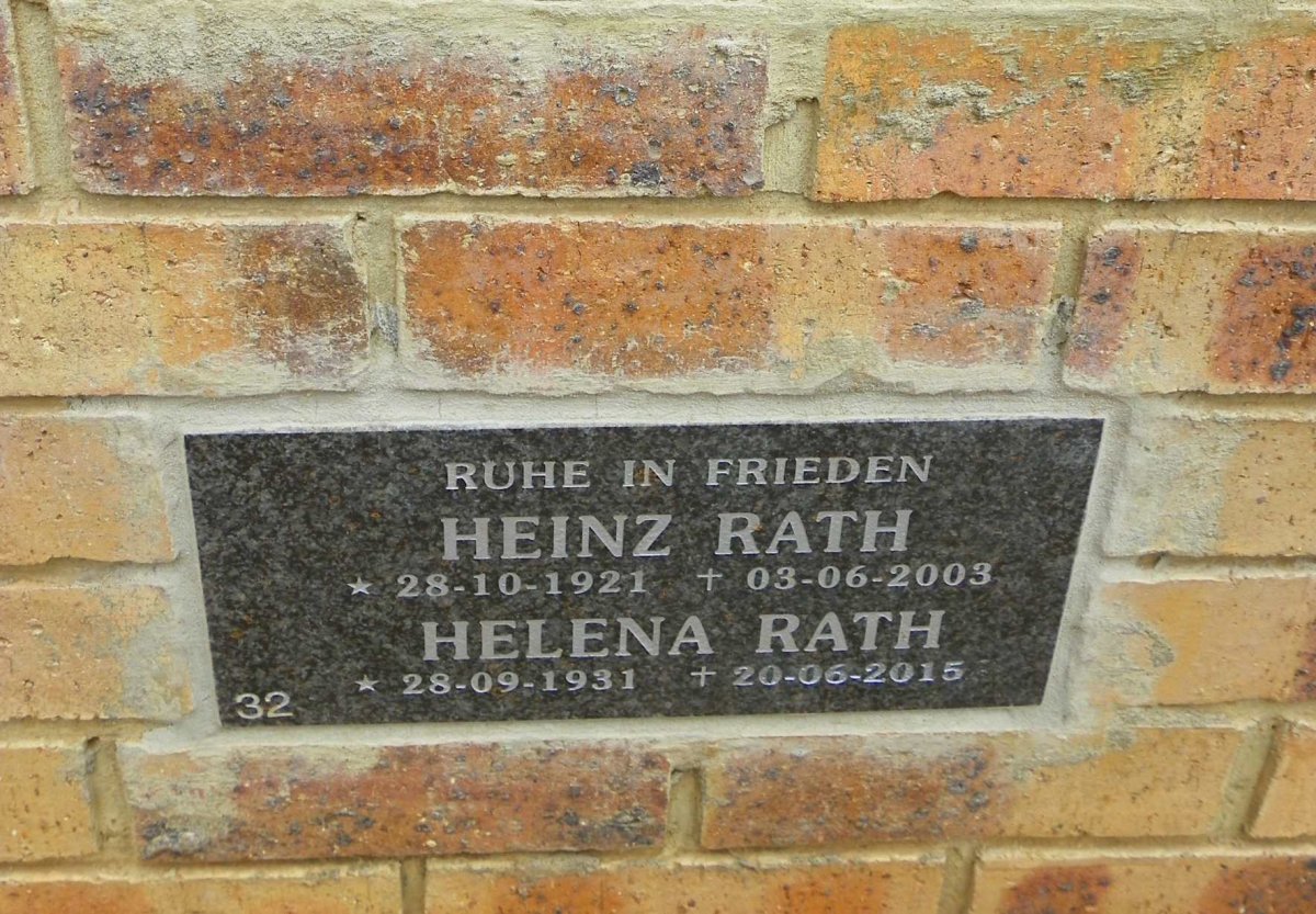 RATH Heinz 1921-2009 & Helena 1931-2015