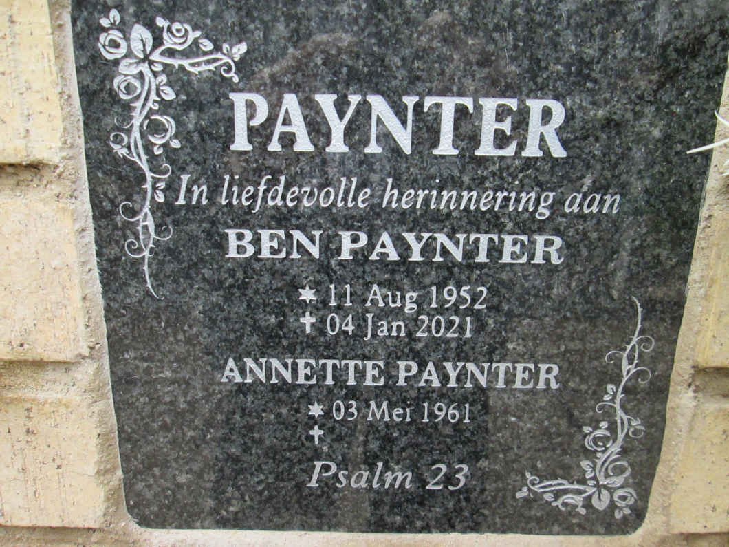 PAYNTER Ben 1952-2021 & Annette 1961-