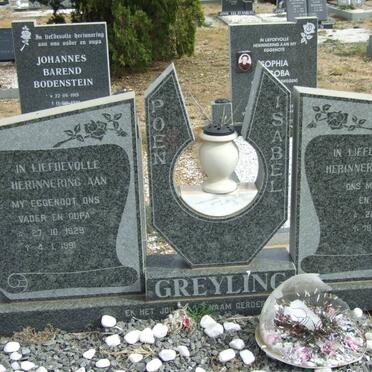 GREYLING Poen 1929-1991 &amp; Isabel 1931-2007