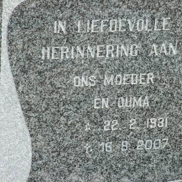 GREYLING Isabel 1931-2007