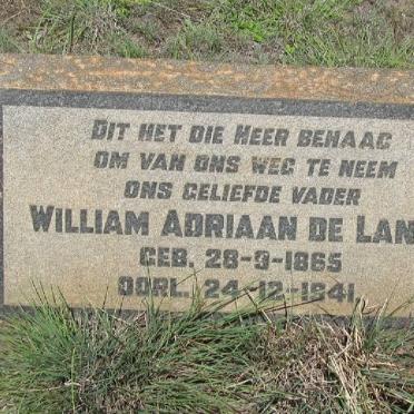 LANGE William Adriaan, de 1865-1941