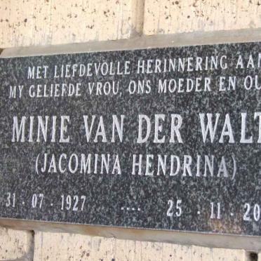 WALT Jacomina Hendrina, van der 1927-2006