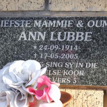 LUBBE Ann 1914-2005
