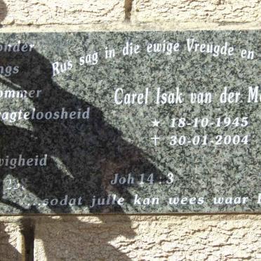 MERWE Carel Isak, van der 1945-2004