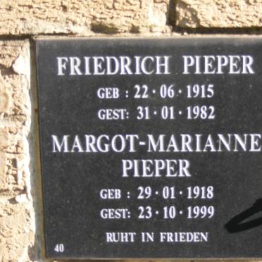PIEPER Friedrich 1915-1982 &amp; Margot-Marianne 1918-1999
