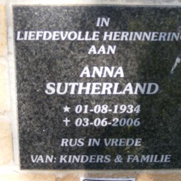 SUTHERLAND Anna 1934-2006