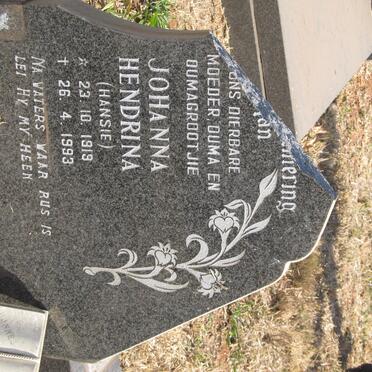 ? Hendrik Balthazar 1919-1982 &amp; Johanna Hendrina 1919-1993