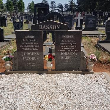 BASSON Jurgens Jacobus 1935-1999 &amp; Johanna Isabella 1937-2016