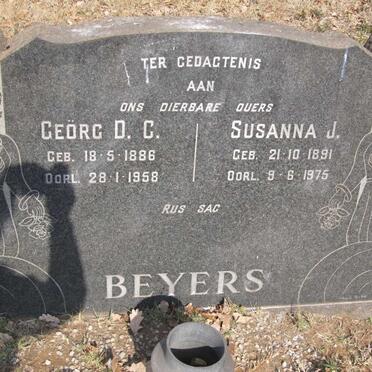 BEYERS Geörg D.C. 1886-1958 &amp; Susanna J. 1891-1975