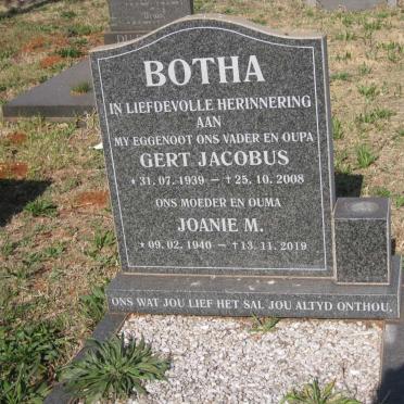 BOTHA Gert Jacobus 1939-2008 & Joanie M. 1940-2019
