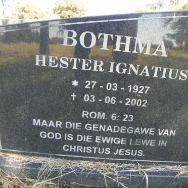 BOTHMA Hester Ignatius 1927-2002