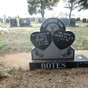 BOTES Deon F. 1950-1993 &amp; Janetta J.T. 1951-