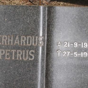 BYLEVELD Gerhardus Petrus 1952-1983 &amp; Lydia Maria Magdalena 1957-