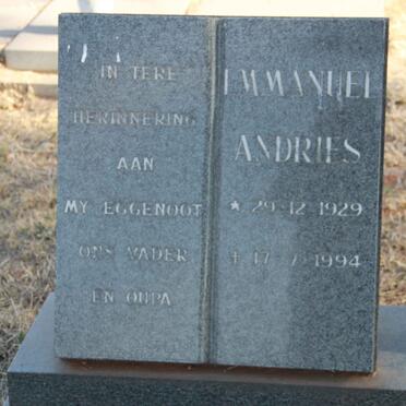 CILLIERS Immanuel Andries 1929-1994 &amp; Catharina Elizabeth DU PLESSIS 1932-2017