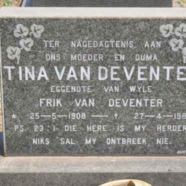 DEVENTER Tina, van 1908-1983