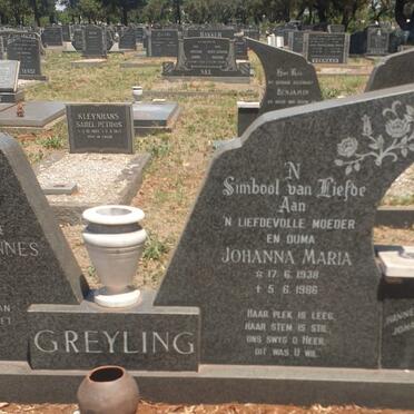 GREYLING Johanna Maria 1938-1986