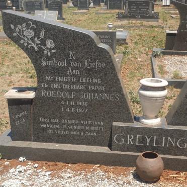 GREYLING Roedolf Johannes 1936-1977 &amp; Johanna Maria 1938-1986