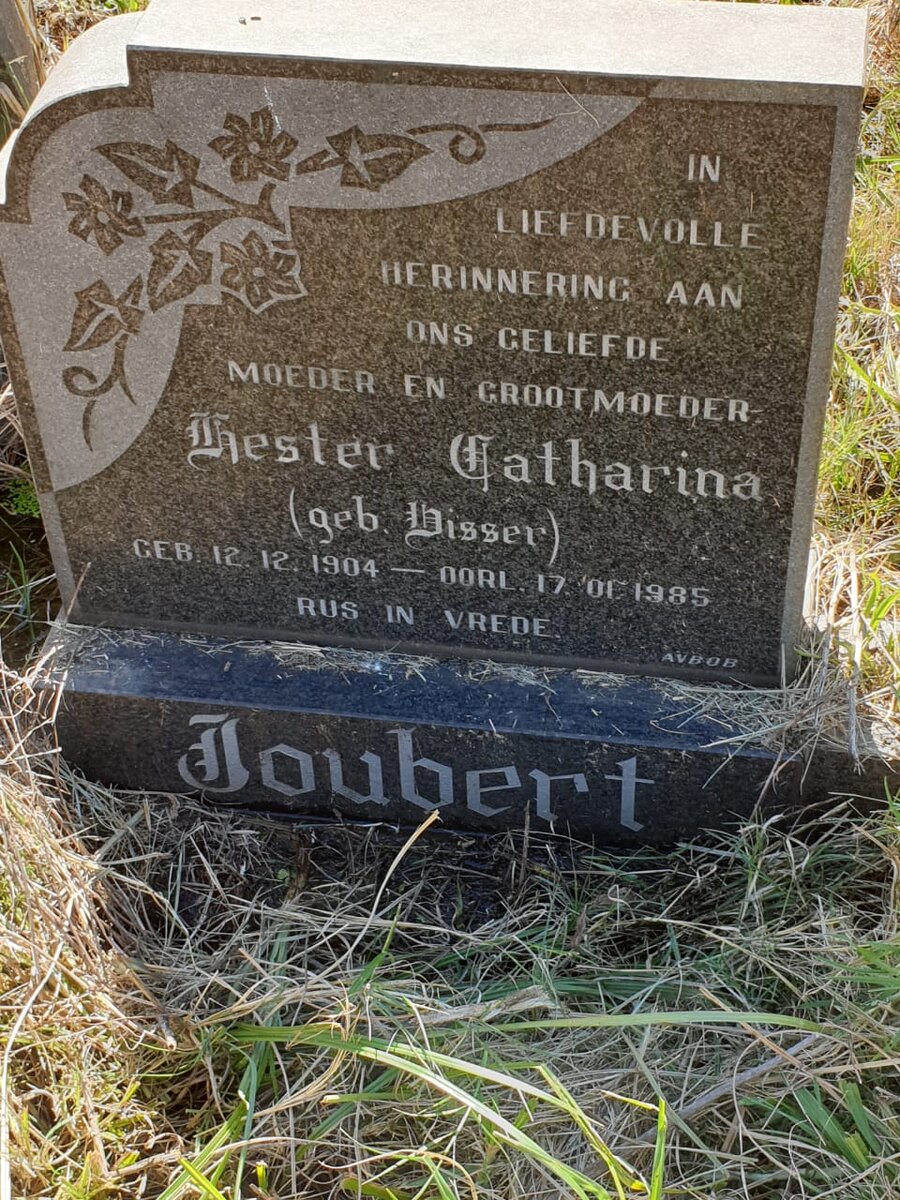 JOUBERT Hester Catharina nee VISSER 1904-1985