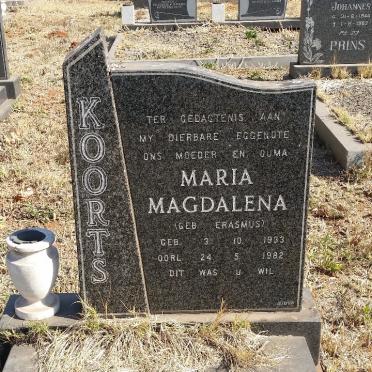 KOORTS Maria Magdalena nee ERASMUS 1933-1982