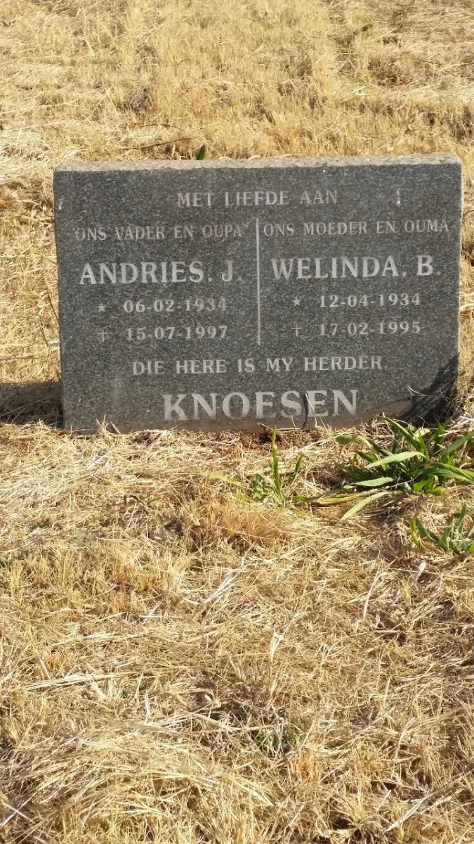 KNOESEN Andries J. 1934-1997 &amp; Welinda B. 1934-1995