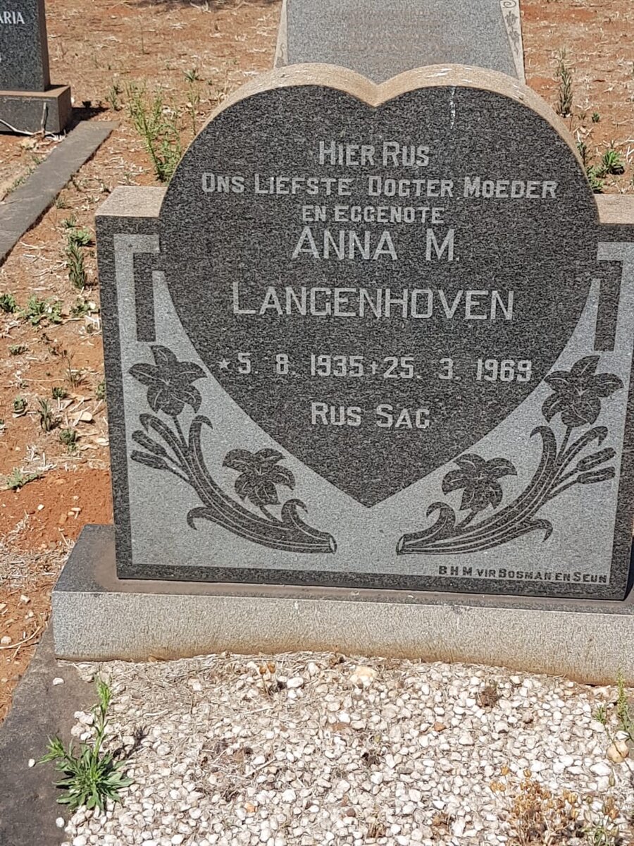 LANGENHOVEN Anna M. 1935-1969