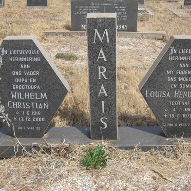 MARAIS Wilhelm Christian 1916-2000 &amp; Louisa Hendrina BOTHA 1913-1978