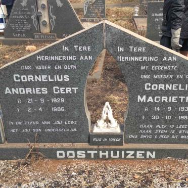 OOSTHUIZEN Cornelius Andries Gert 1929-1986 &amp; Cornelia Magrietha 1935-1985