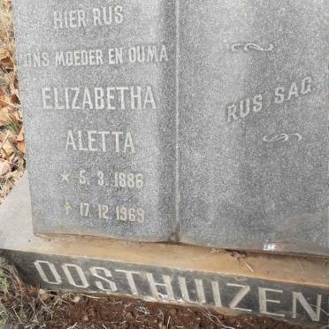 OOSTHUIZEN Elizabetha Aletta 1886-1969