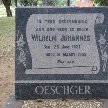 OESCHGER Wilhelm Johannes 1931-1952