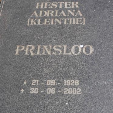 PRINSLOO Hester Adriana 1926-2002