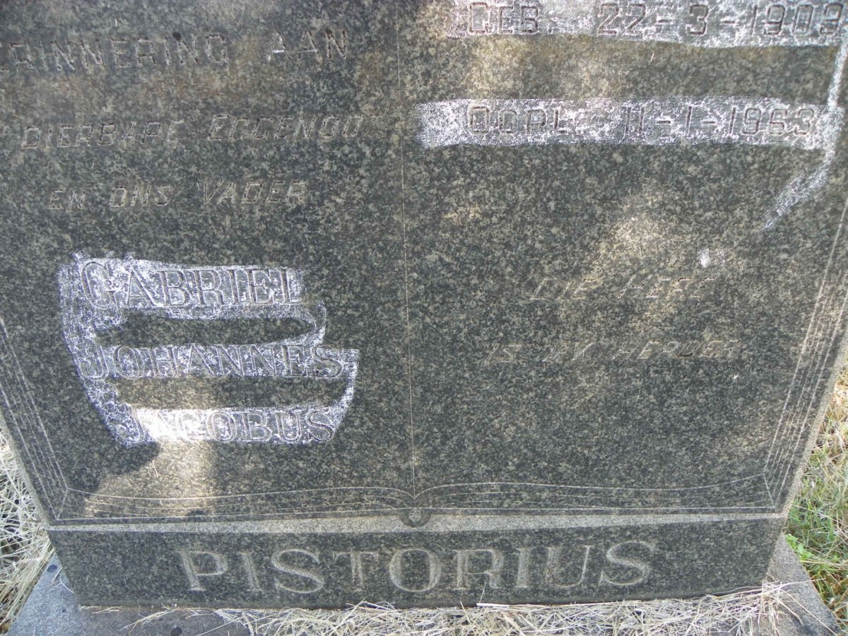 PISTORIUS Gabriel Johannes Jacobus 1909-1963